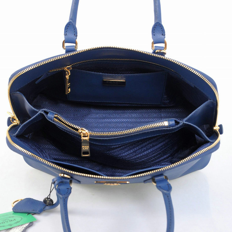 2014 Prada Saffiano Calf Leather Two Handle Bag BL0837 royablue - Click Image to Close